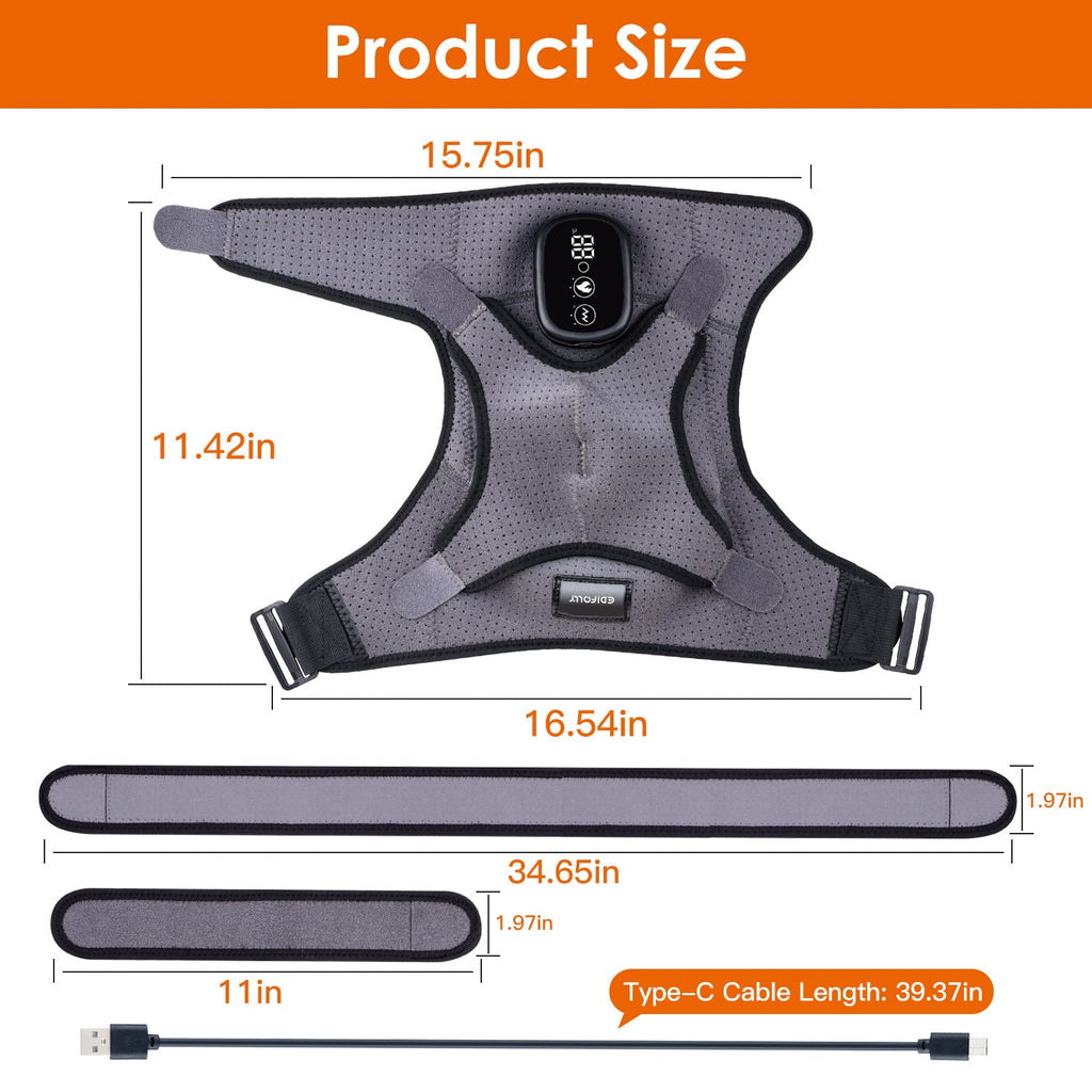 Cordless Rechargeable Heated Shoulder Wrap Massager Shoulder Brace