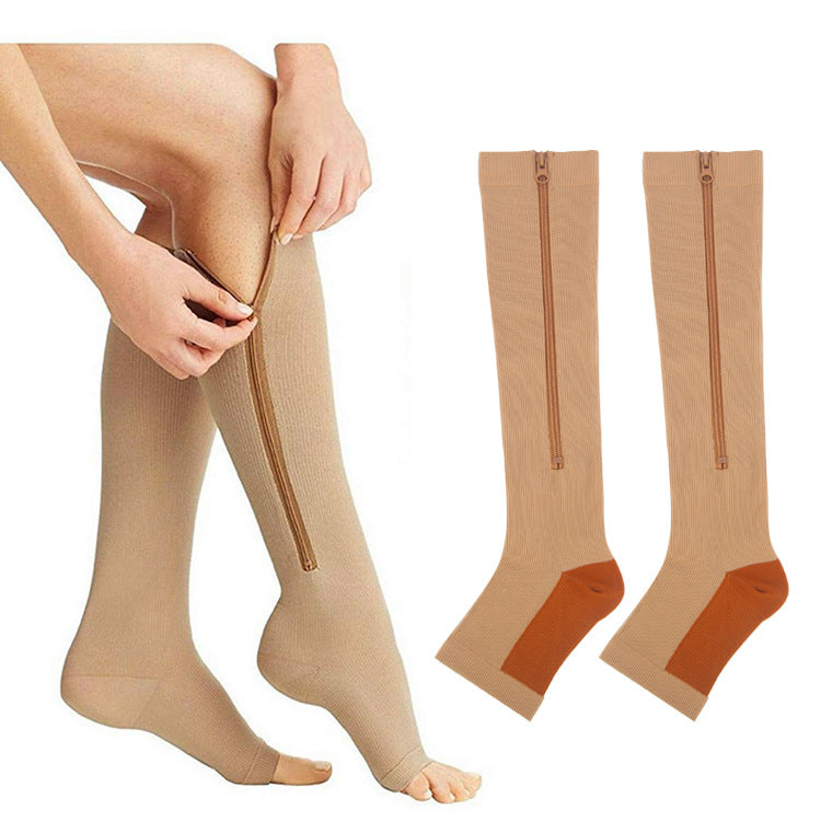 Graduated Compression Socks with Zipper