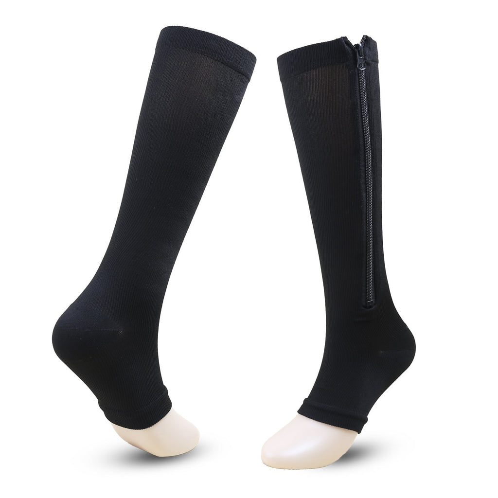 Graduated Compression Socks with Zipper