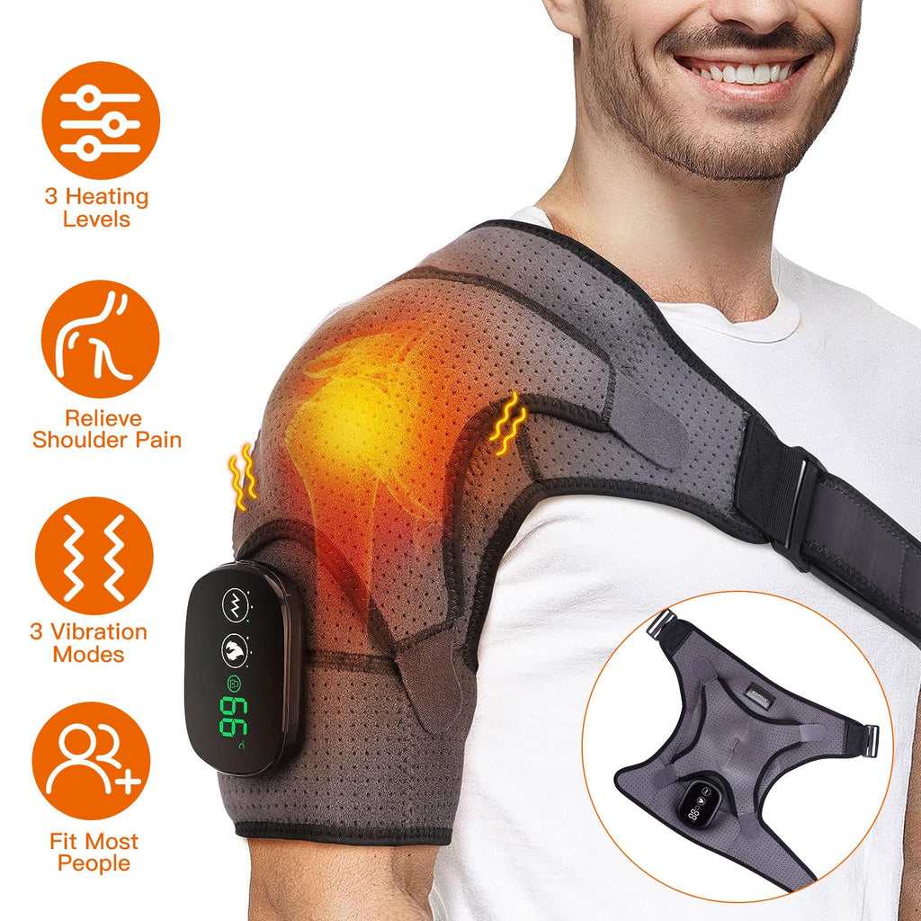Cordless Rechargeable Heated Shoulder Wrap Massager Shoulder Brace