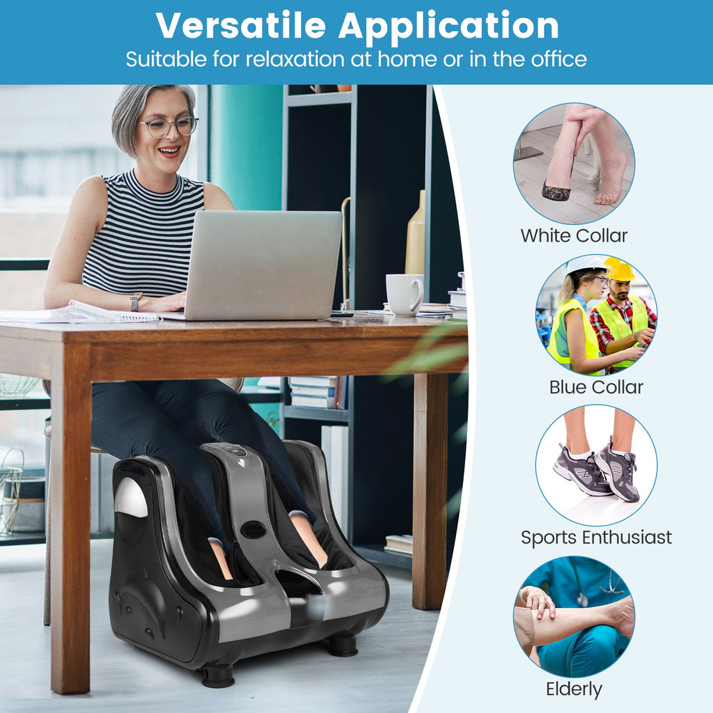Foot and Calf Massager Shiatsu Foot Massager Machine with Tilt Base-Gray