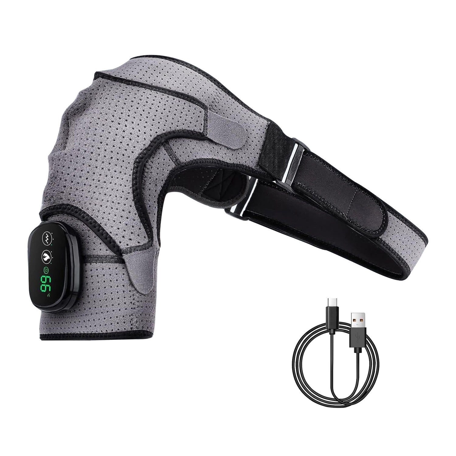 Cordless Rechargeable Heated Shoulder Wrap Massager Shoulder Brace