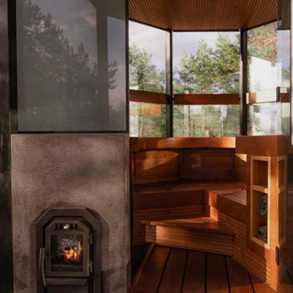 Thru-Wall Sauna Stove With Sauna Stones