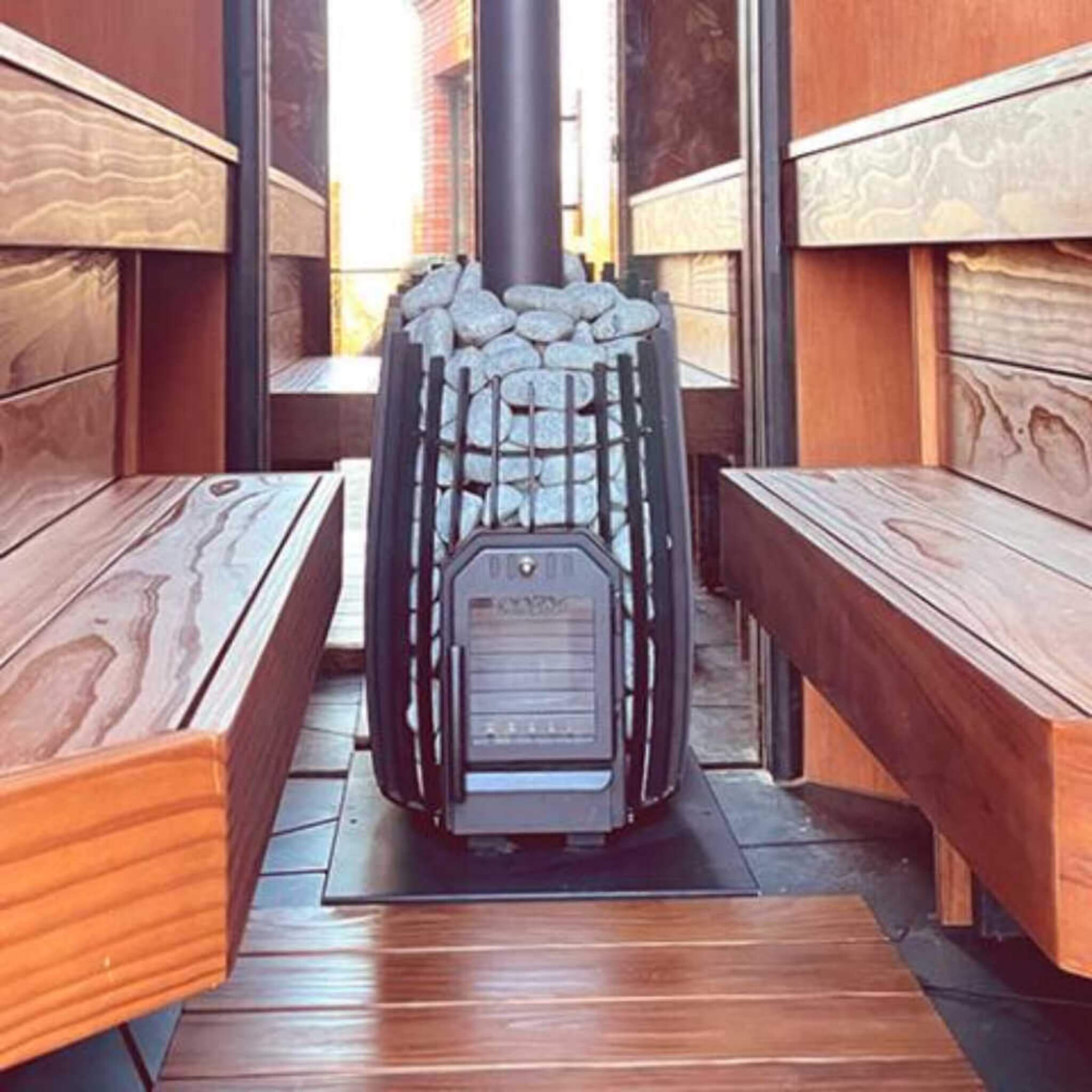 Cylindrical Shape Sauna Stove With Sauna Stones