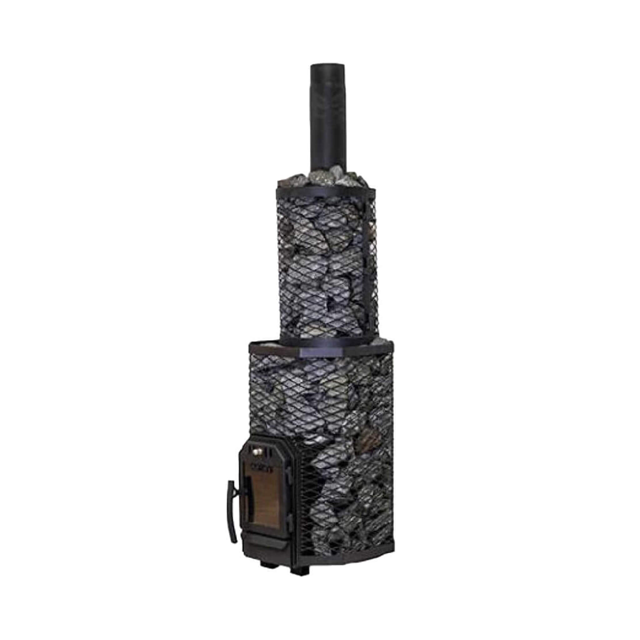 Wood-Burning Floor Mount Sauna Stove With Chimney Kit And Sauna Stones