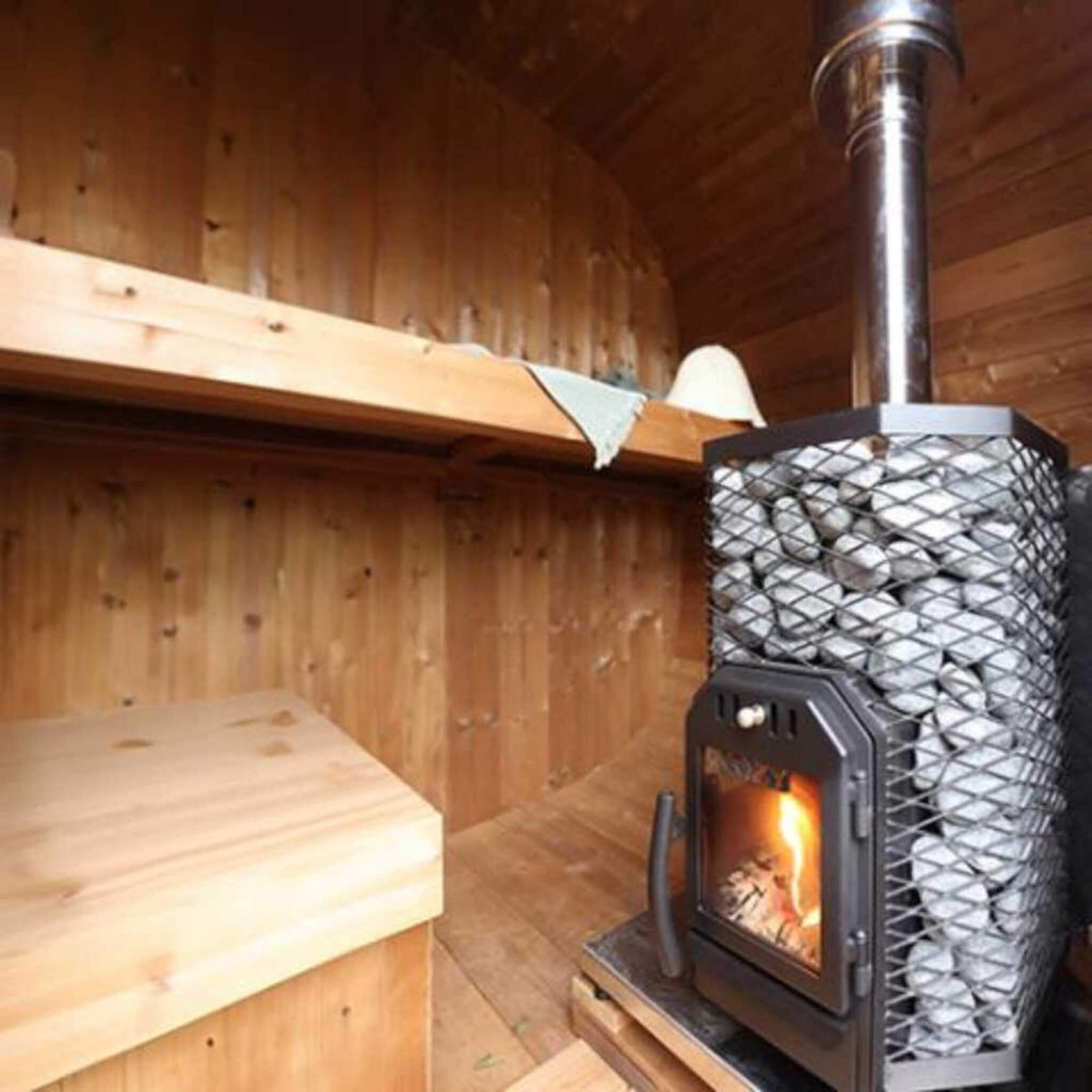 Wood-Burning Floor Mount Sauna Stove With Chimney Kit And Sauna Stones