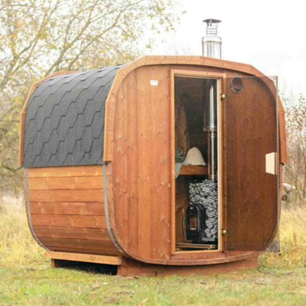Wood-Burning Floor Mount Sauna Stove With Chimney Kit And Sauna Stones