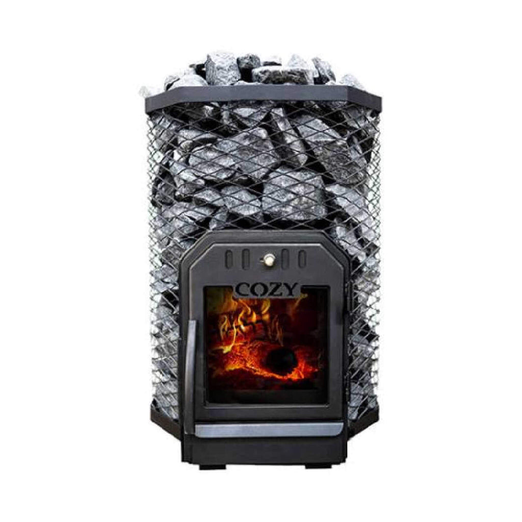 Wood-Burning Floor Mount Sauna Stove With Chimney Kit And Sauna Stones