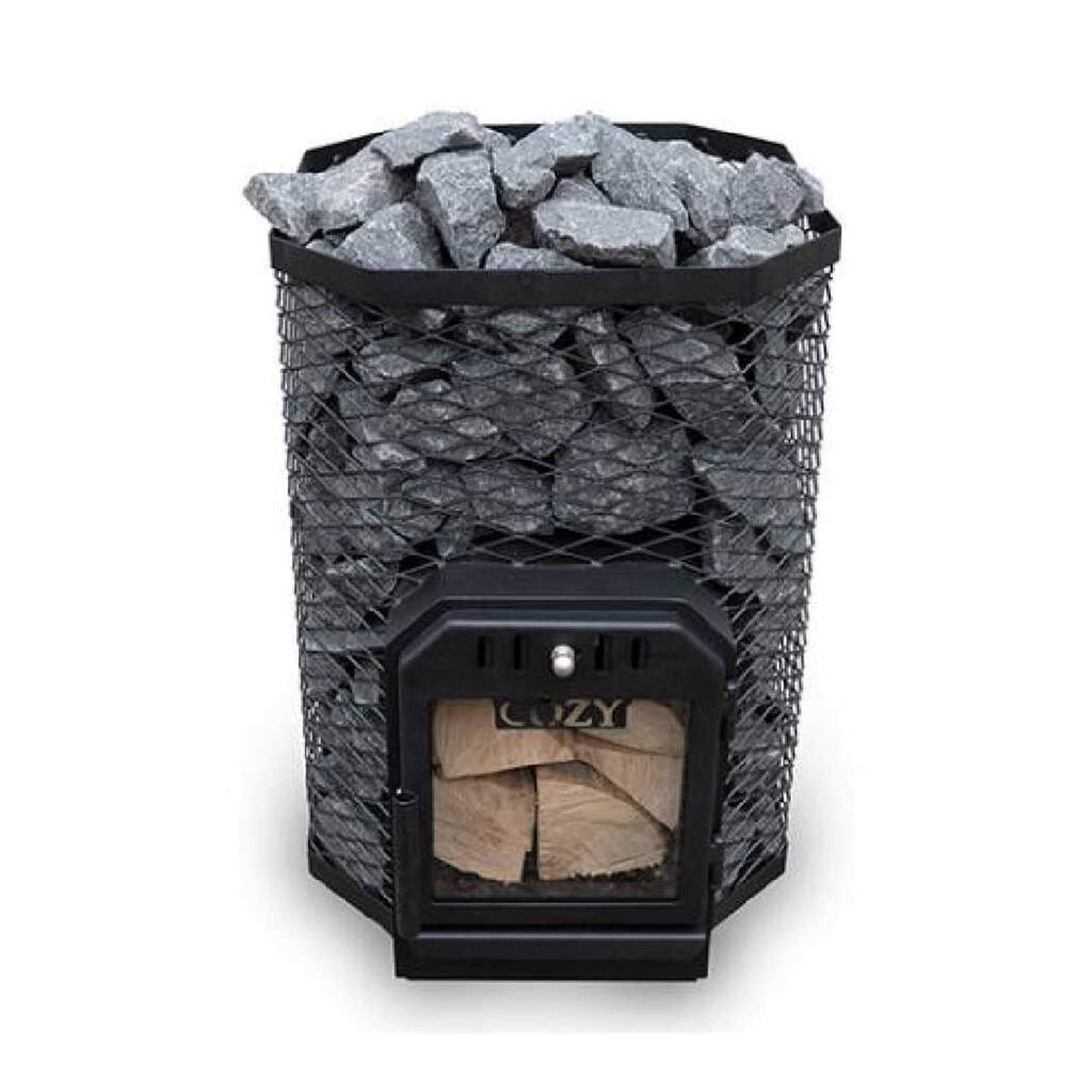 Wood-Burning Floor Mount Sauna Stove With Chimney Kit And Sauna Stones