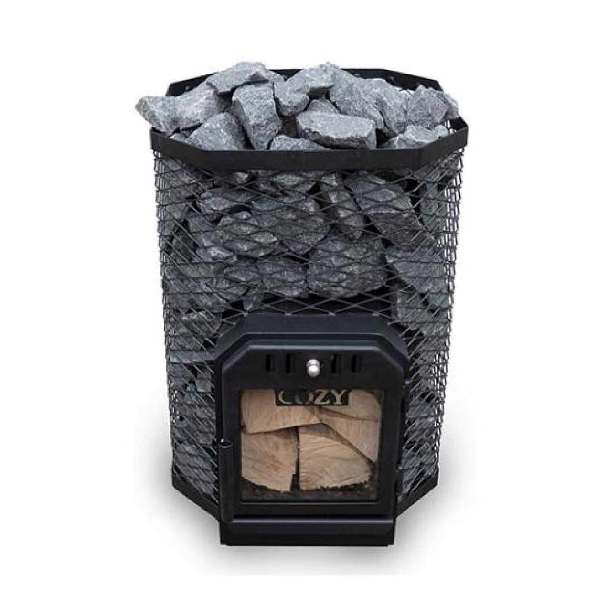 Wood-Burning Floor Mount Sauna Stove With Chimney Kit And Sauna Stones