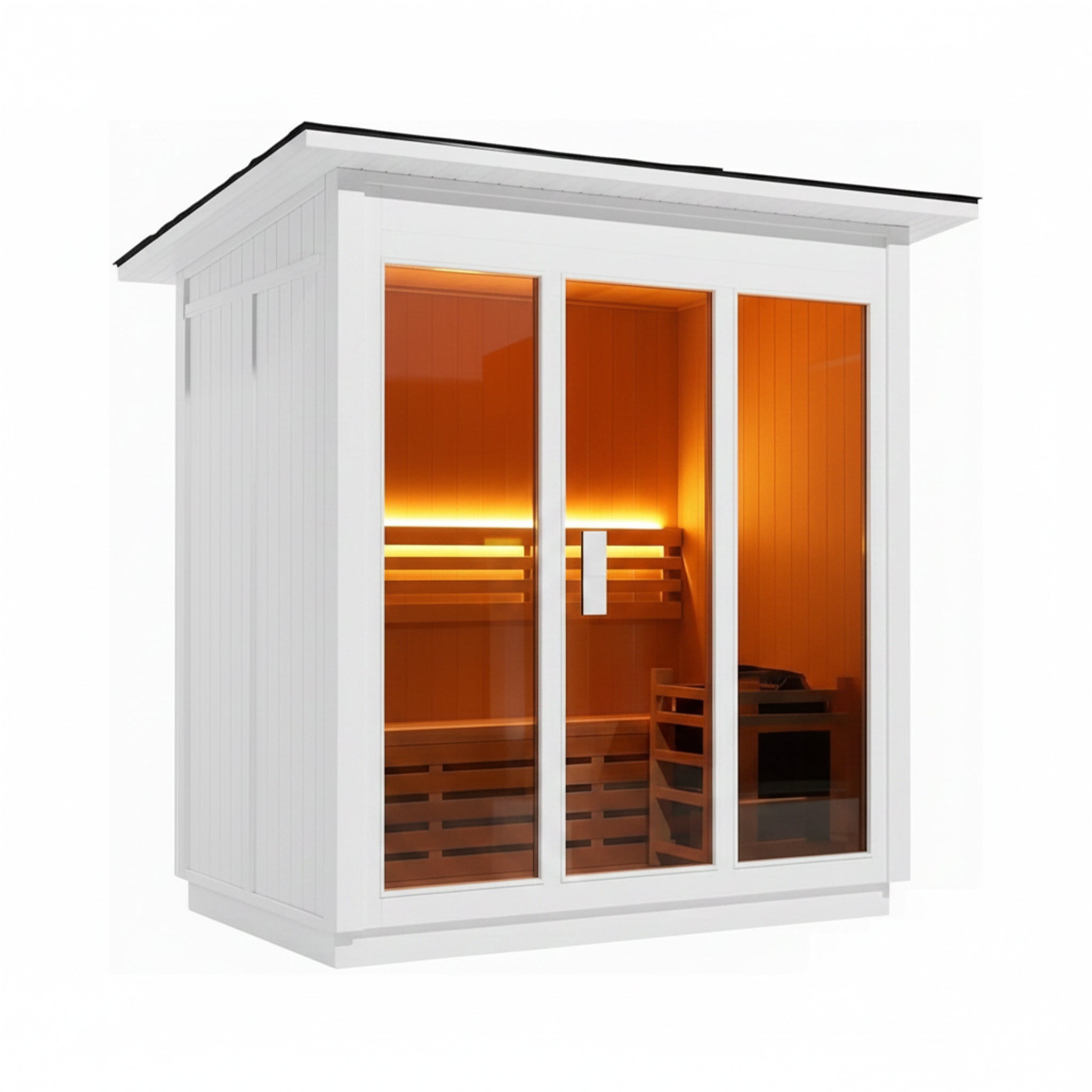 Custom 4-Person Luxury Spruce Outdoor Steam Sauna With Heater And Stones [Made-To-Order]