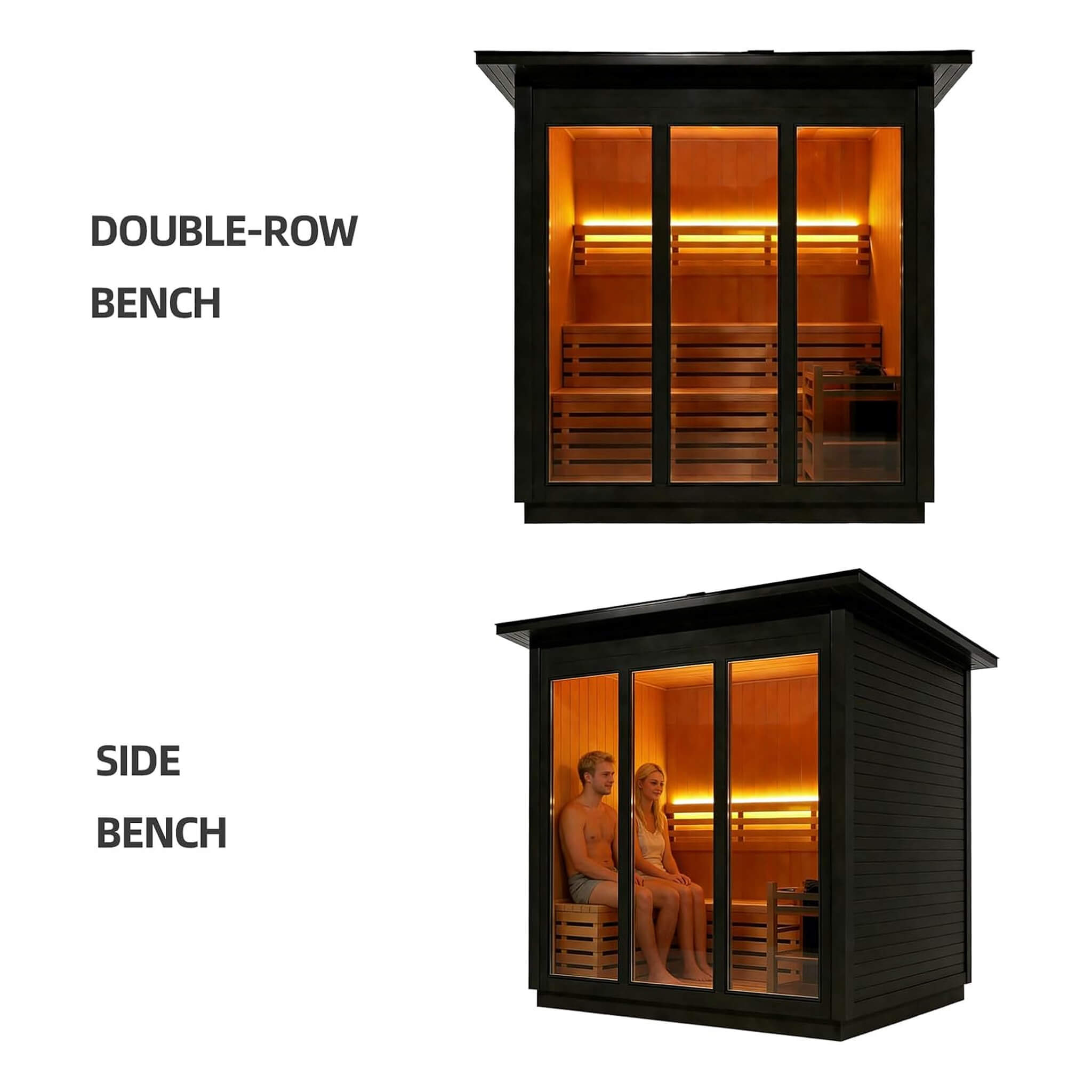 Custom 8-Person Luxury Spruce Outdoor Steam Sauna With Heater And Stones [Made-To-Order]