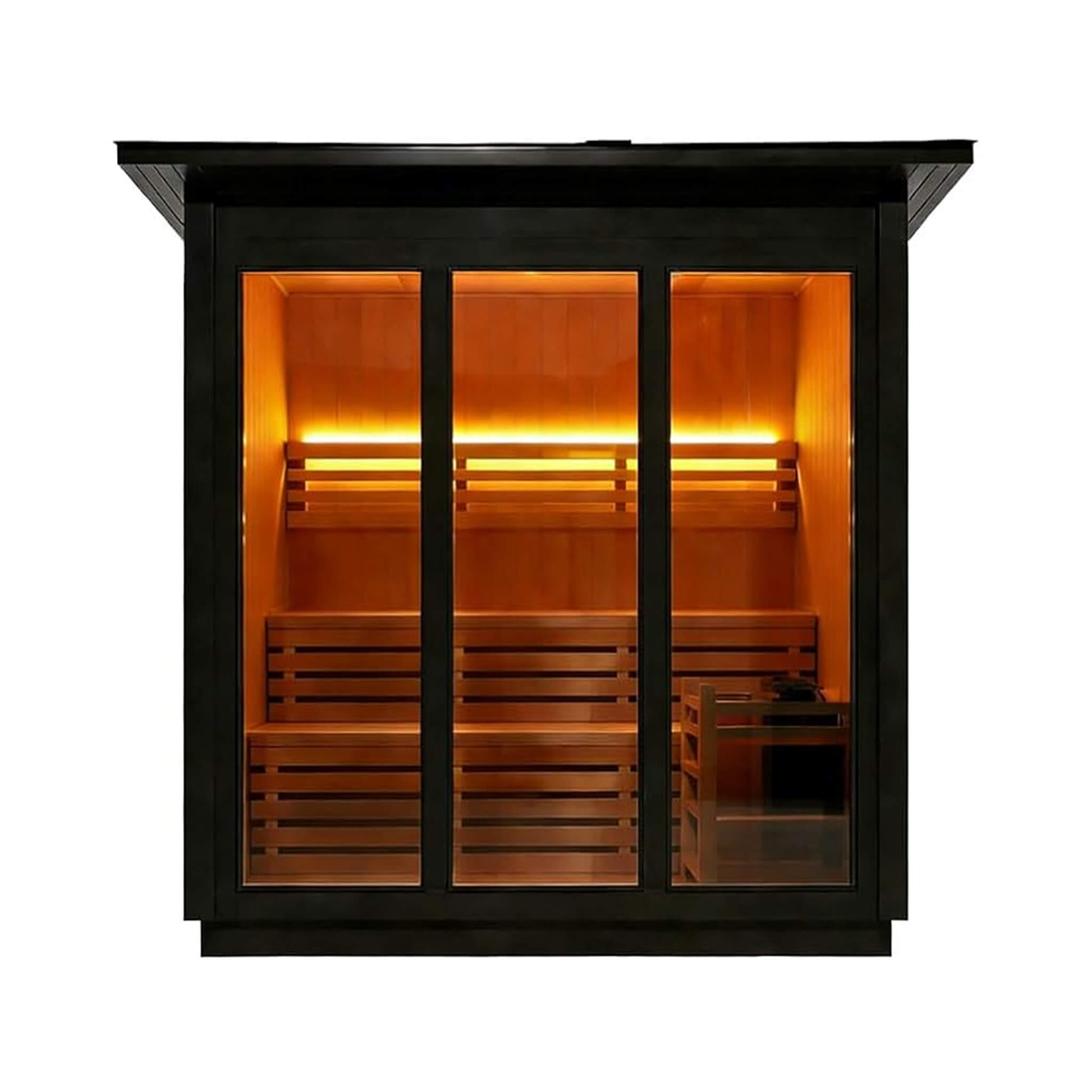 Custom 4-Person Luxury Spruce Outdoor Steam Sauna With Heater And Stones [Made-To-Order]