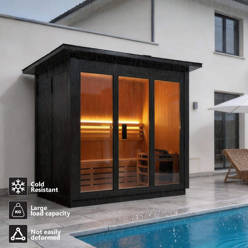 Custom 8-Person Luxury Spruce Outdoor Steam Sauna With Heater And Stones [Made-To-Order]