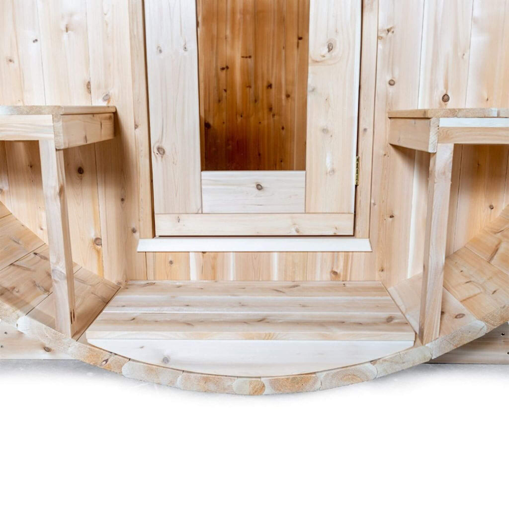 4-Person Canadian Timber Serenity Barrel Sauna With Solid Wood Benches