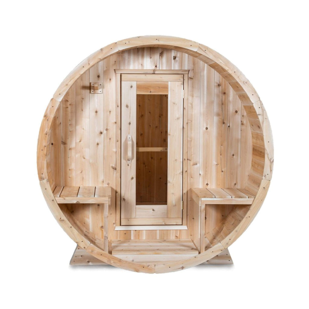 4-Person Canadian Timber Serenity Barrel Sauna With Solid Wood Benches