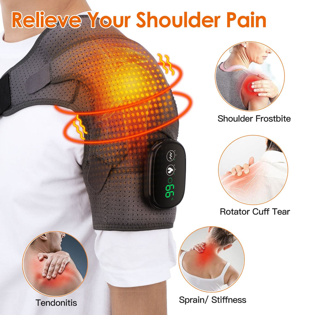 Cordless Rechargeable Heated Shoulder Wrap Massager Shoulder Brace