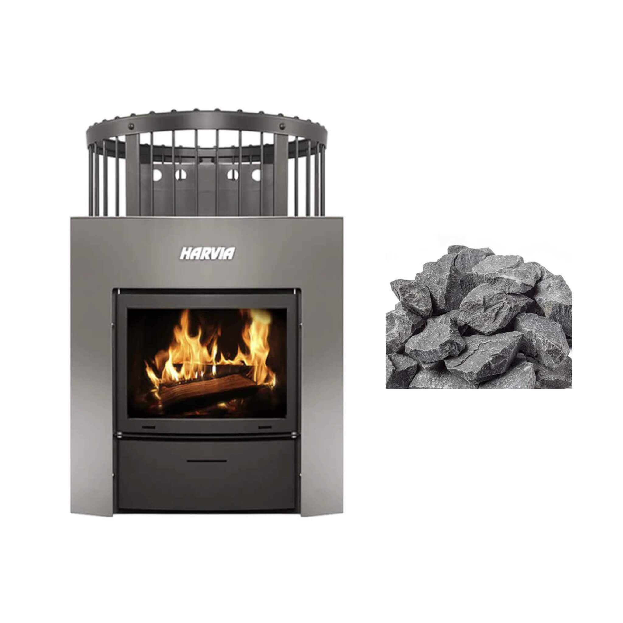 Duo Wood Burning Sauna Stove/Fireplace Combo With Sauna Stones