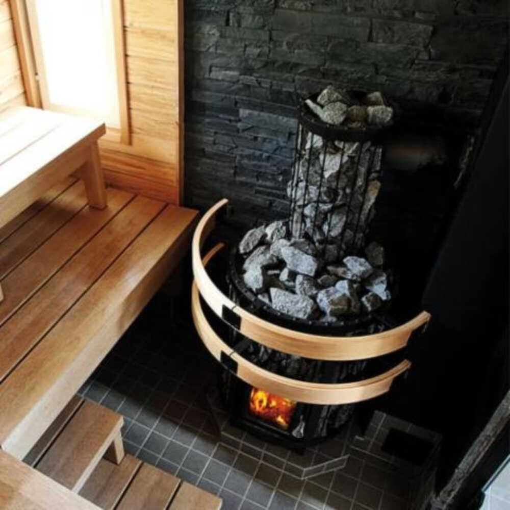 Duo Wood Burning Sauna Stove/Fireplace Combo With Sauna Stones