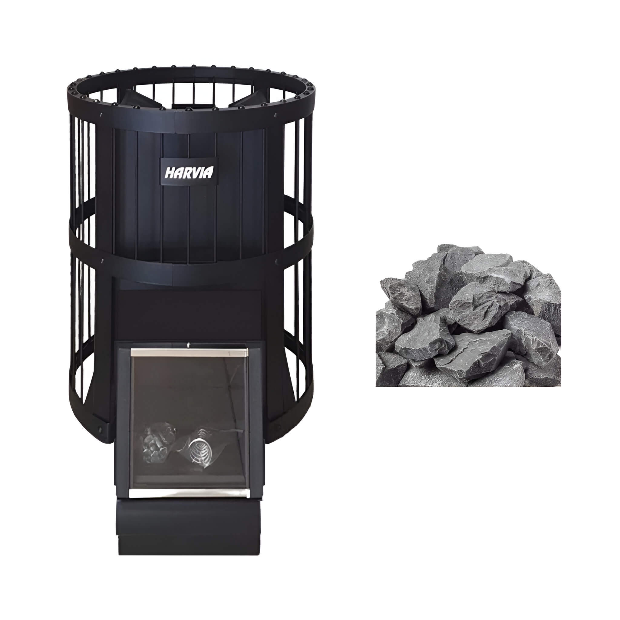 Wood Burning Sauna Stove With Extension Feed & Sauna Stones