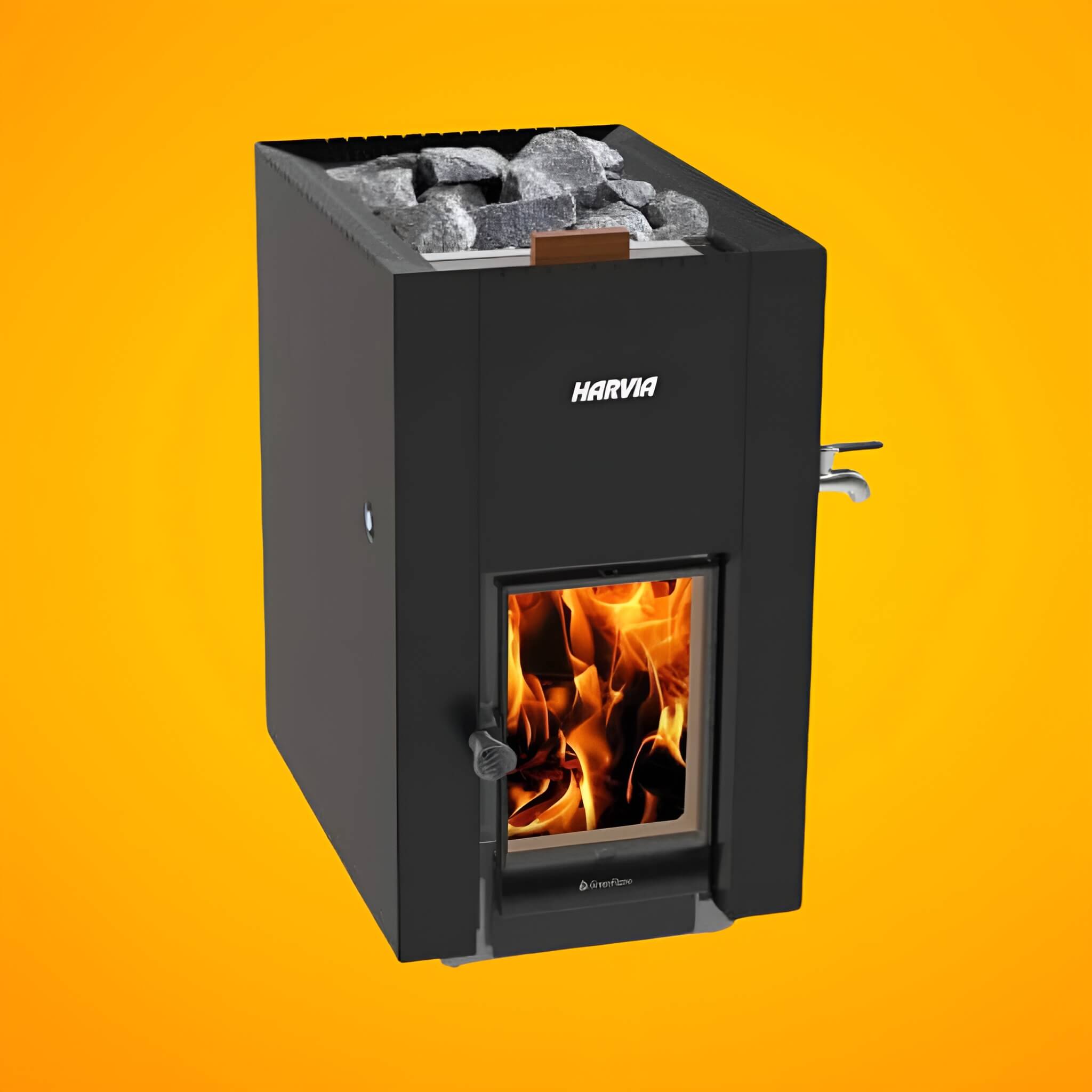 Linear Black Wood Sauna Stove With Sauna Stones