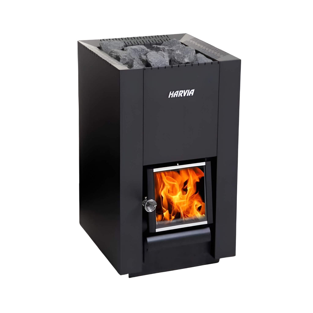 Linear Black Wood Sauna Stove With Sauna Stones