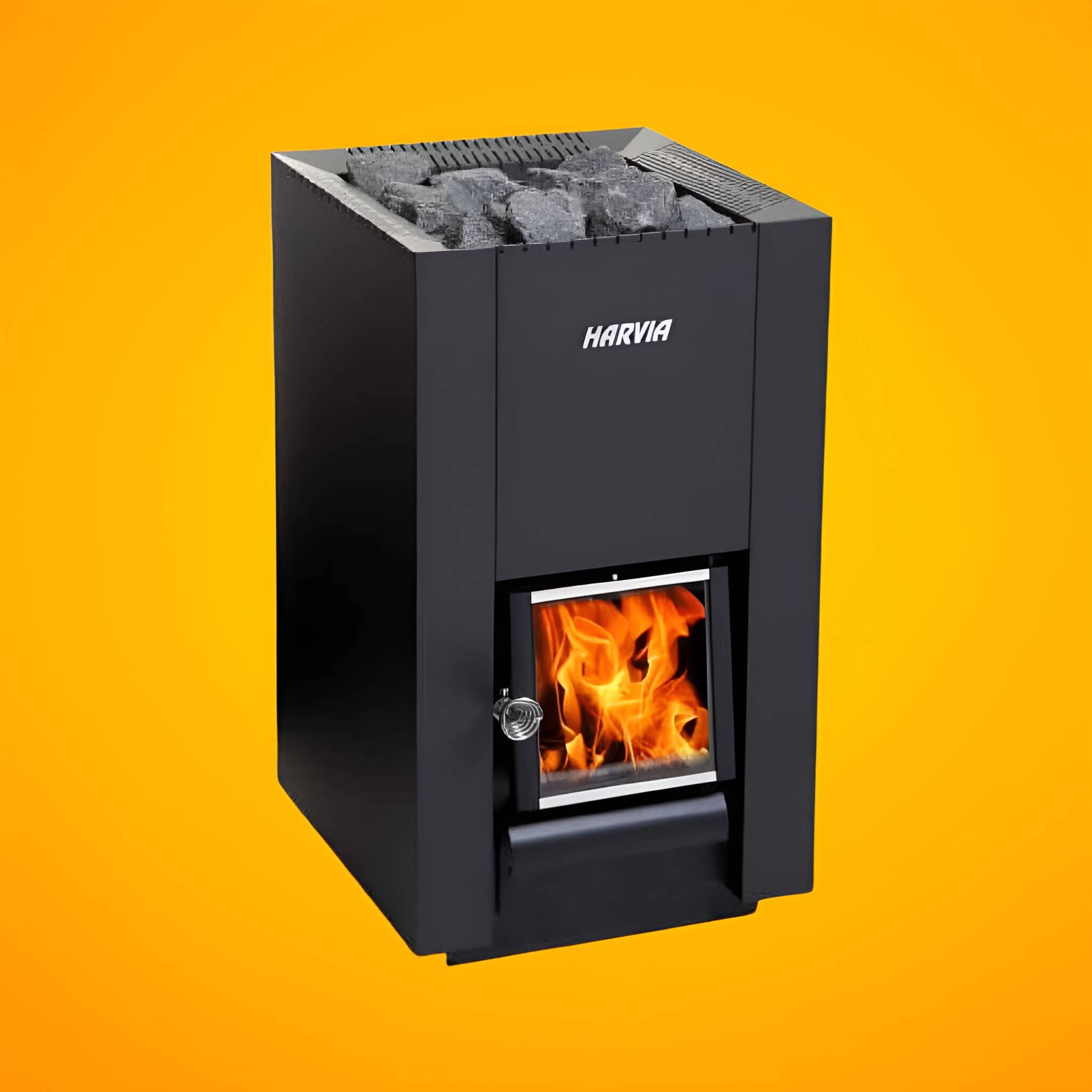 Linear Black Wood Sauna Stove With Sauna Stones