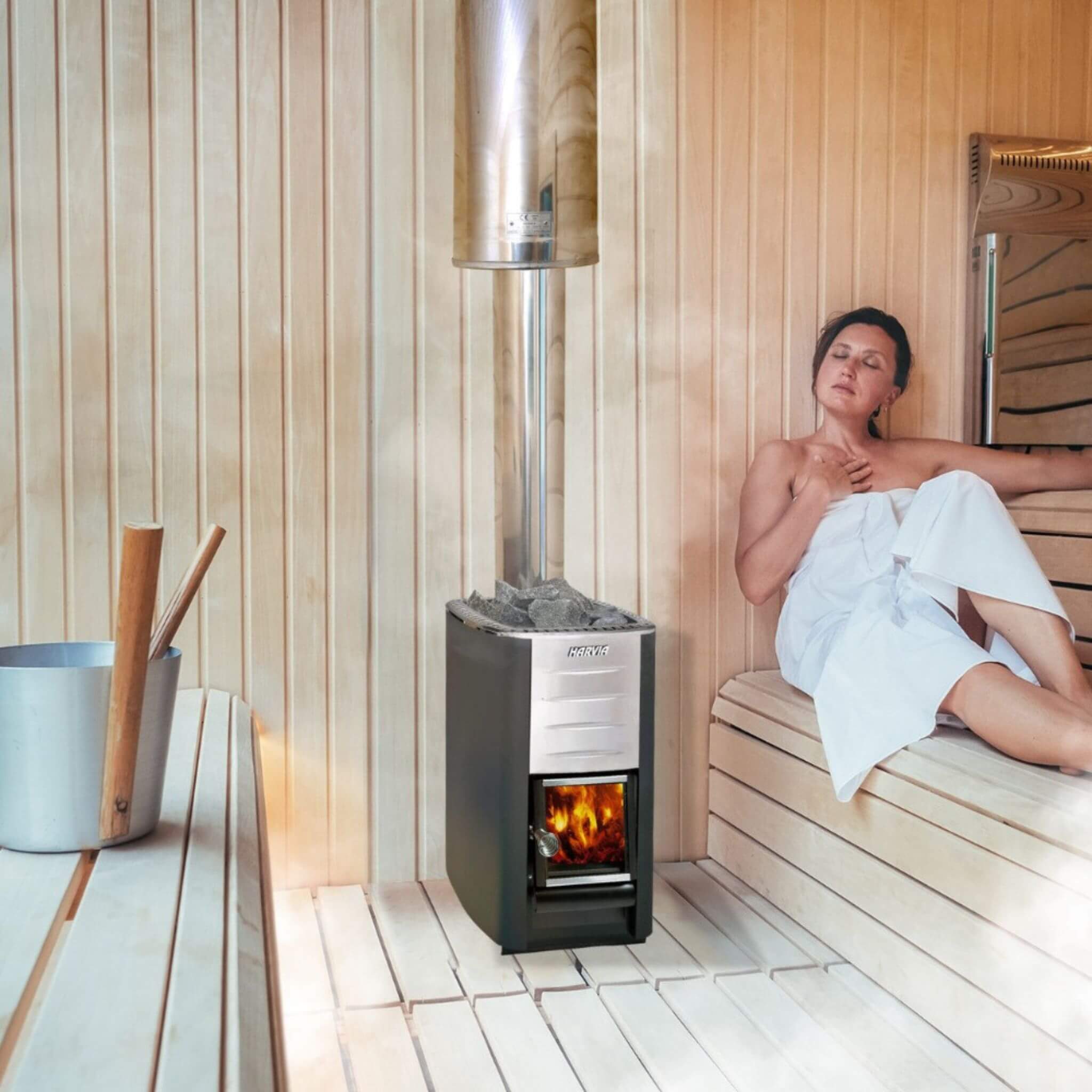Premium Wood-Burning Sauna Heater Stove With Sauna Stones