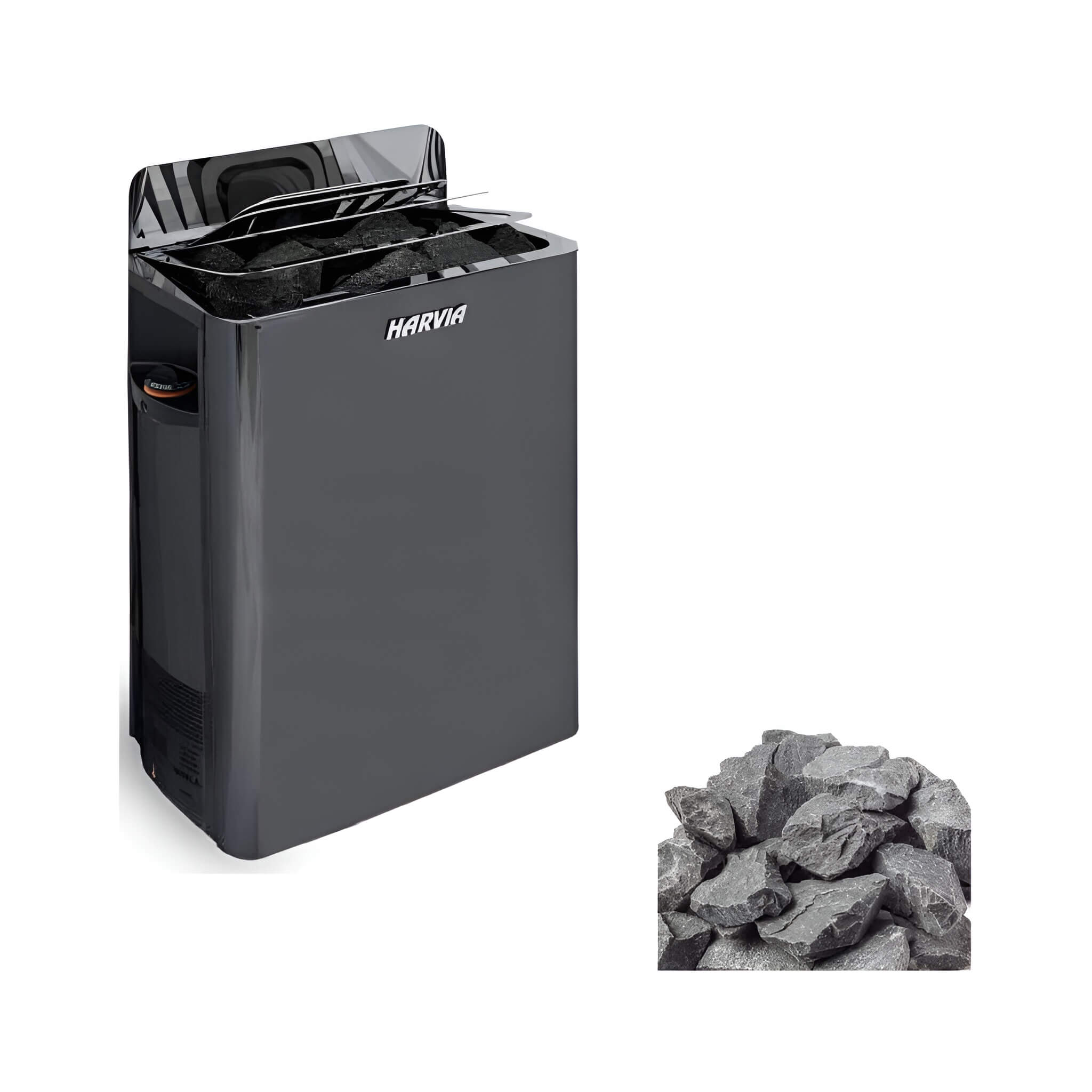 Stainless Steel Built-In Wall Mount Sauna Heater With Illuminated Controls & Sauna Stones