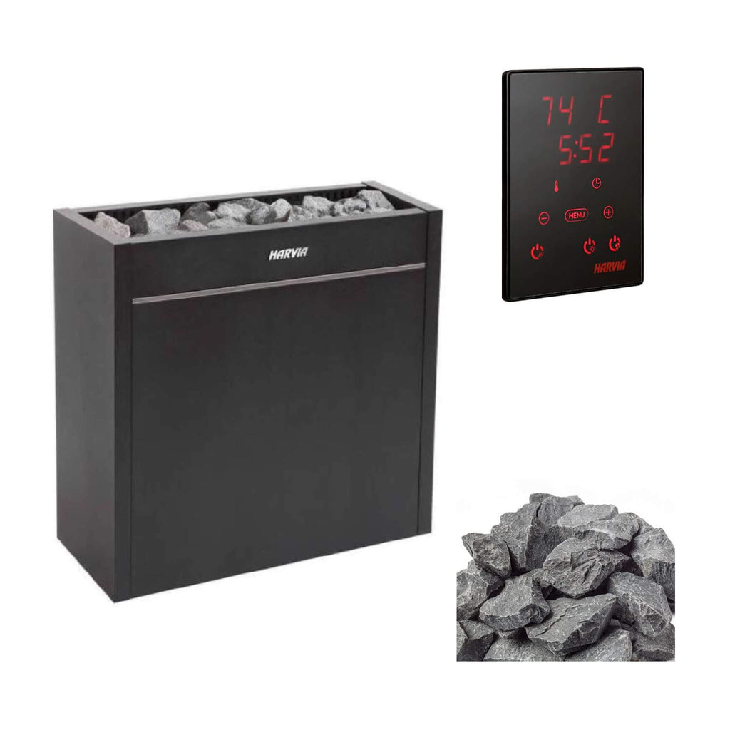 Heavy-Duty Electric Sauna Heater With Xenio CX45 Control Panel, Power Extension Unit & Sauna Stones
