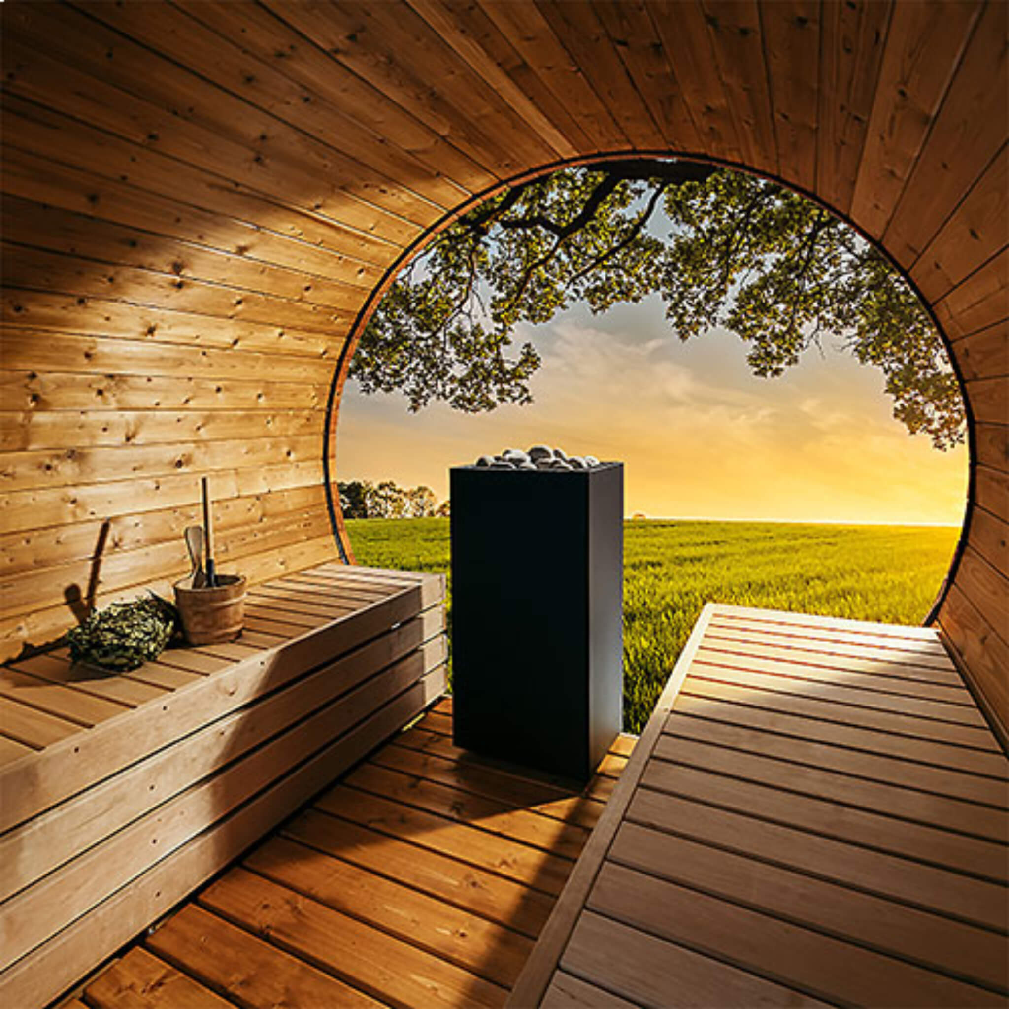 Black Sauna Heater With UKU Local Digital Controller & Stones