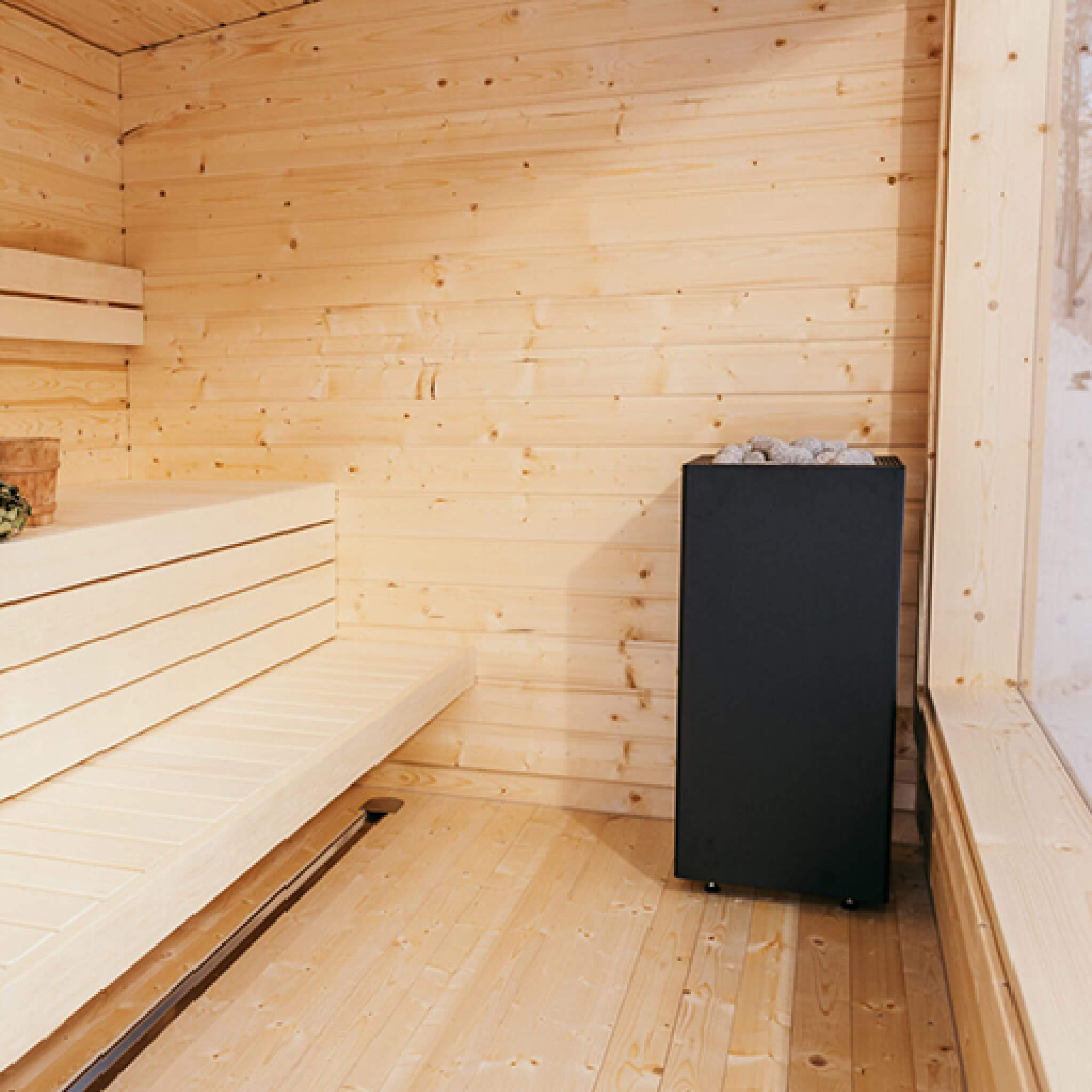 Black Sauna Heater With UKU Local Digital Controller & Stones