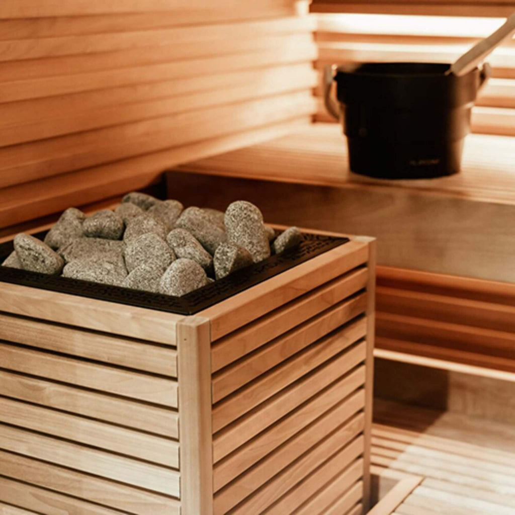 Wood Exterior Sauna Heater With UKU Local Controller And Stones