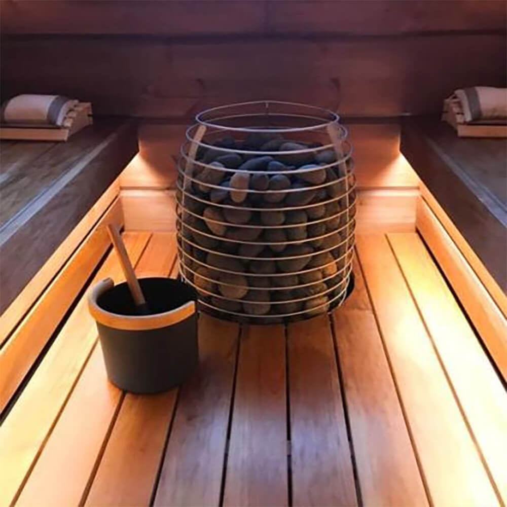 Premium Floor-Mounted Sauna Heater With UKU Control, Extension Box & Sauna Stones