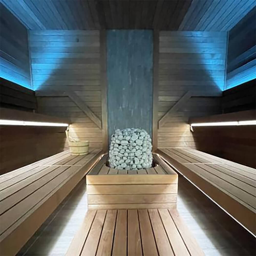 Premium Floor-Mounted Sauna Heater With UKU Control, Extension Box & Sauna Stones