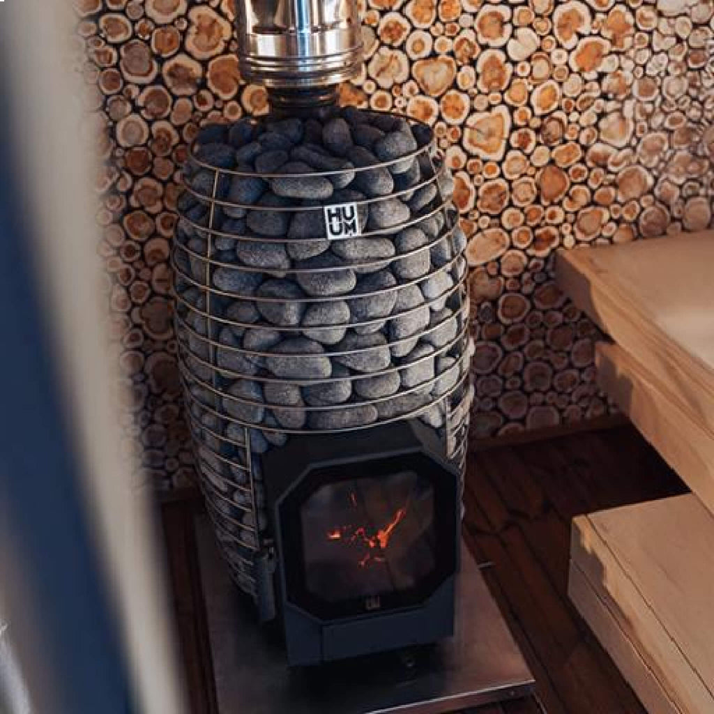 Mini Wood-Burning Sauna Stove With Ash Drawer & Sauna Stones