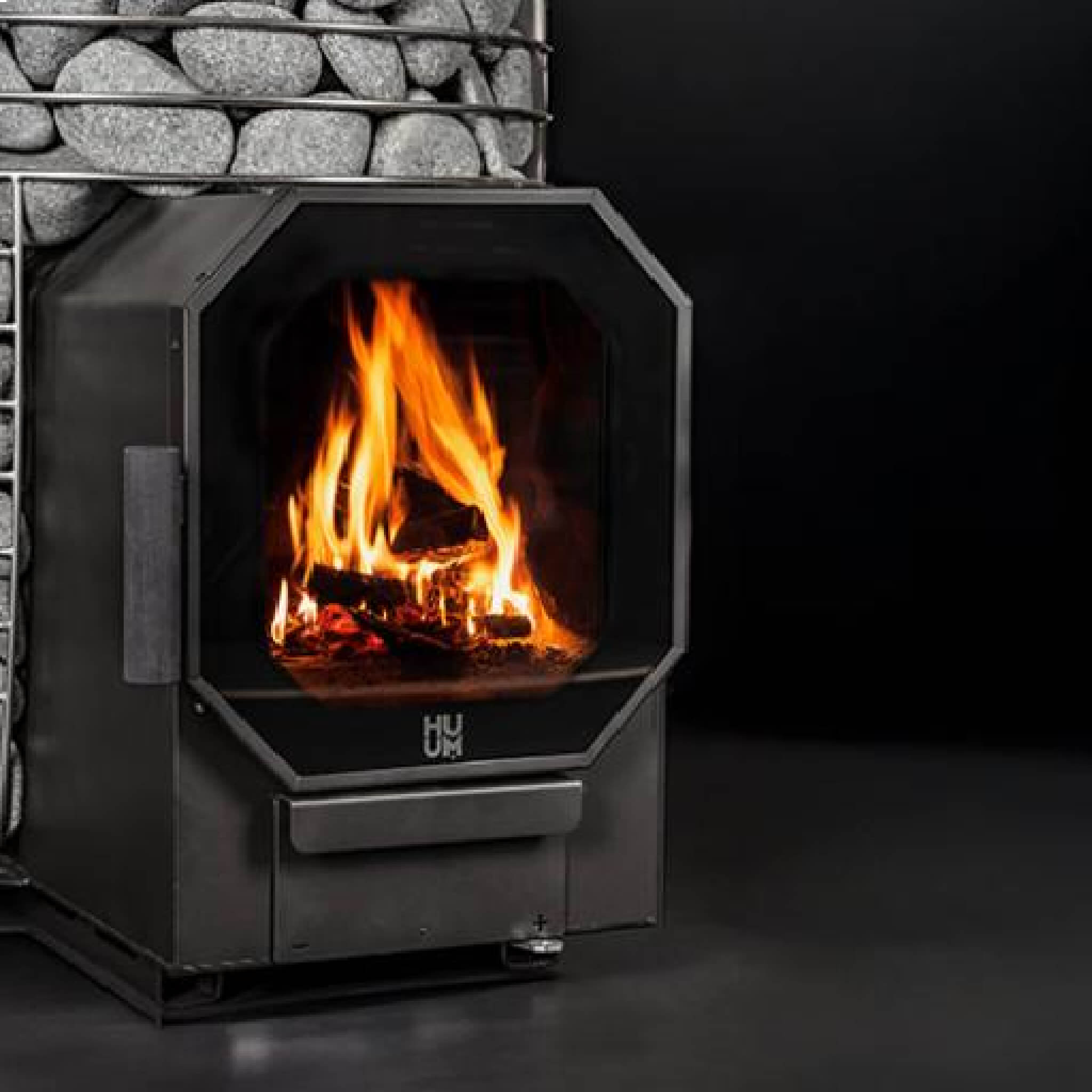 Mini Wood-Burning Sauna Stove With Ash Drawer & Sauna Stones