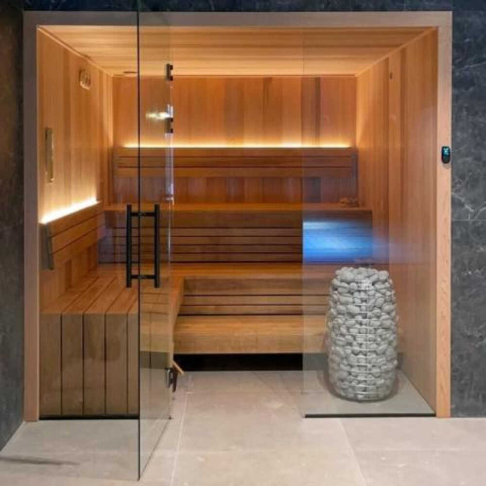 Hive Mini Floor Mount Traditional Steel Sauna Heater With Digital Controller & Sauna Stones