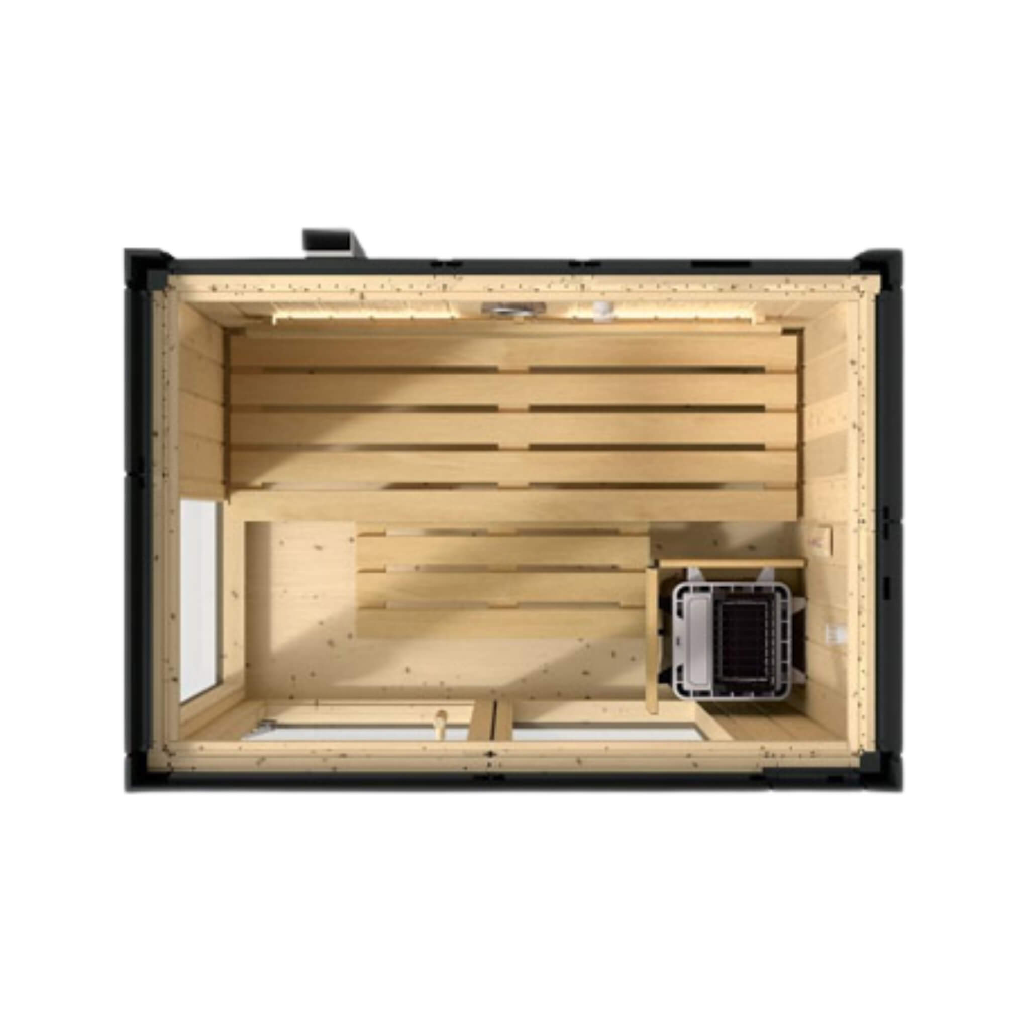 Indoor Graphite Gray Freestanding Alcove Design Sauna Kit