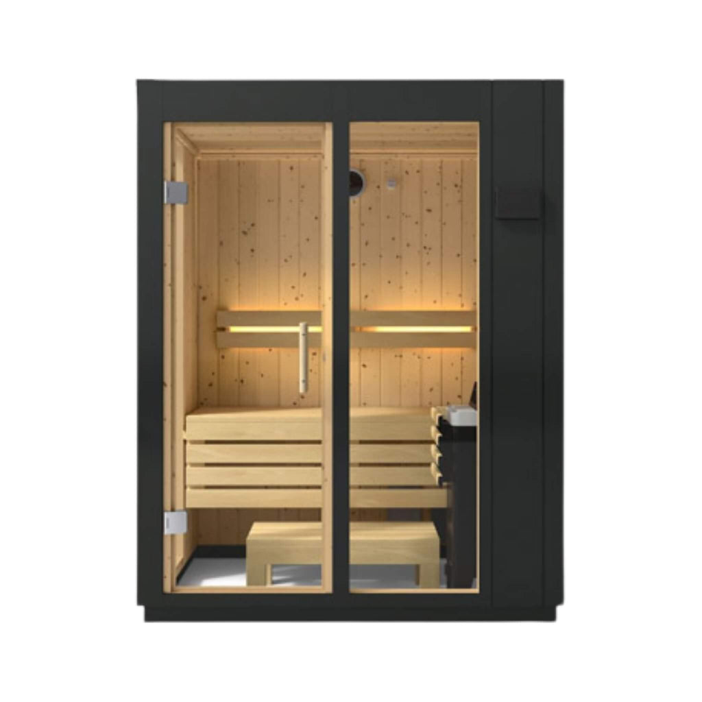 Indoor Graphite Gray Freestanding Alcove Design Sauna Kit