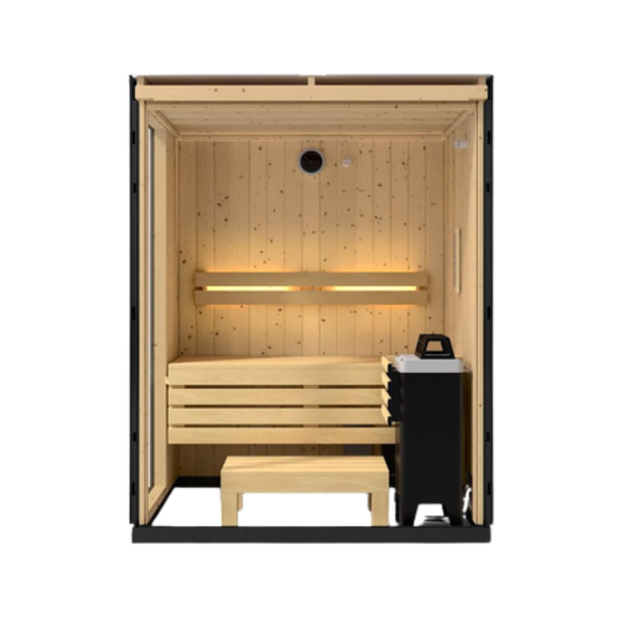 Indoor Graphite Gray Freestanding Alcove Design Sauna Kit