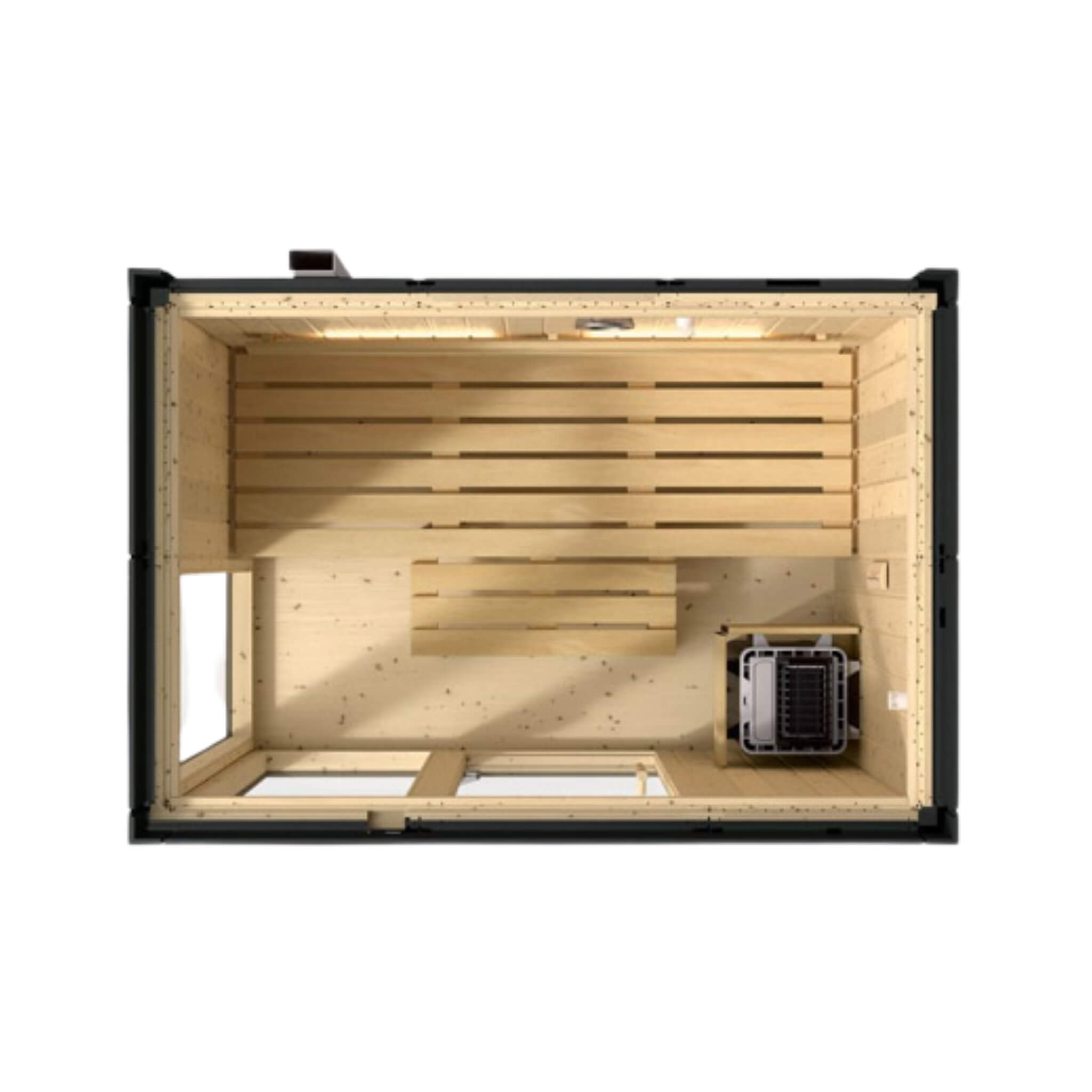 Indoor Graphite Gray Freestanding Alcove Design Sauna Kit
