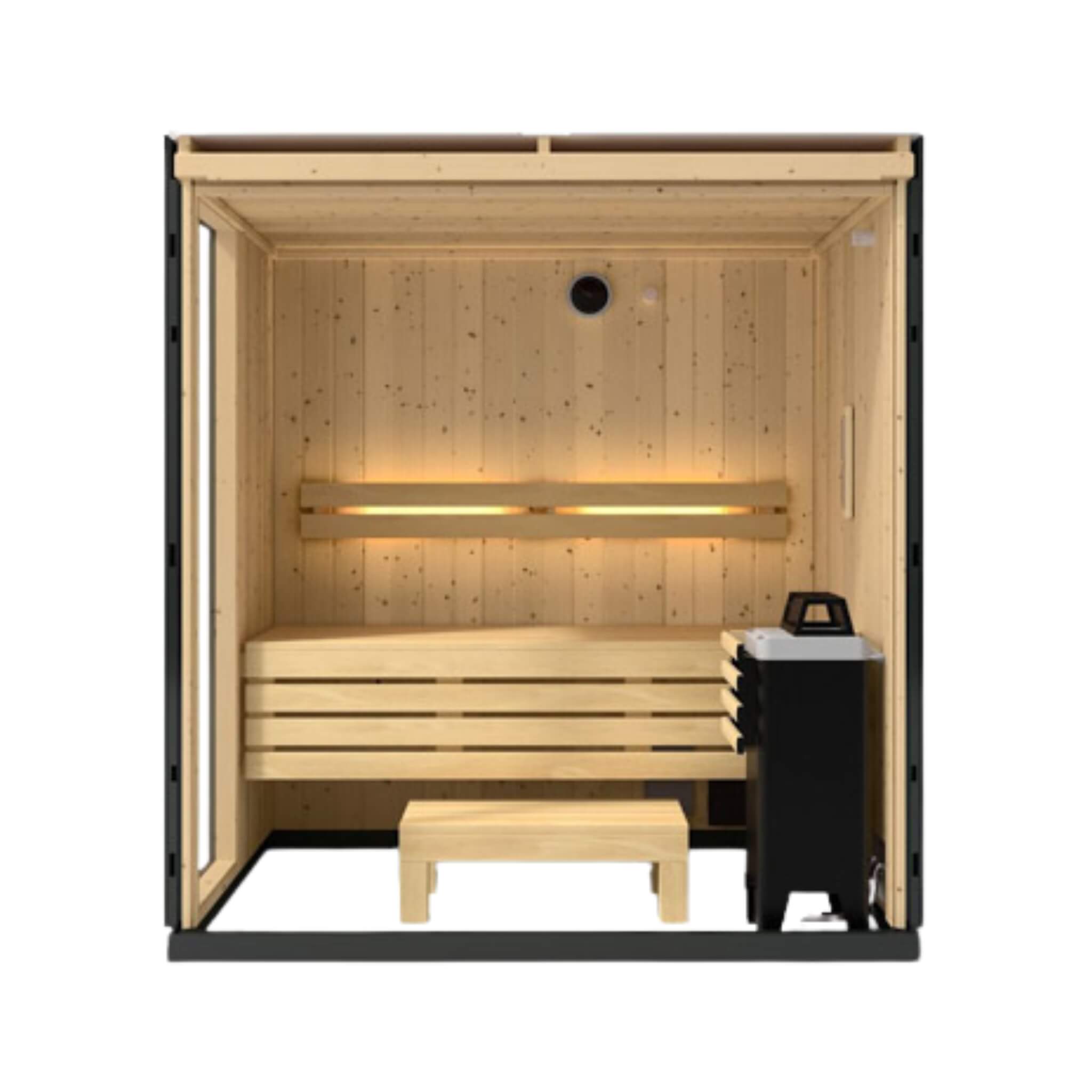 Indoor Graphite Gray Freestanding Alcove Design Sauna Kit