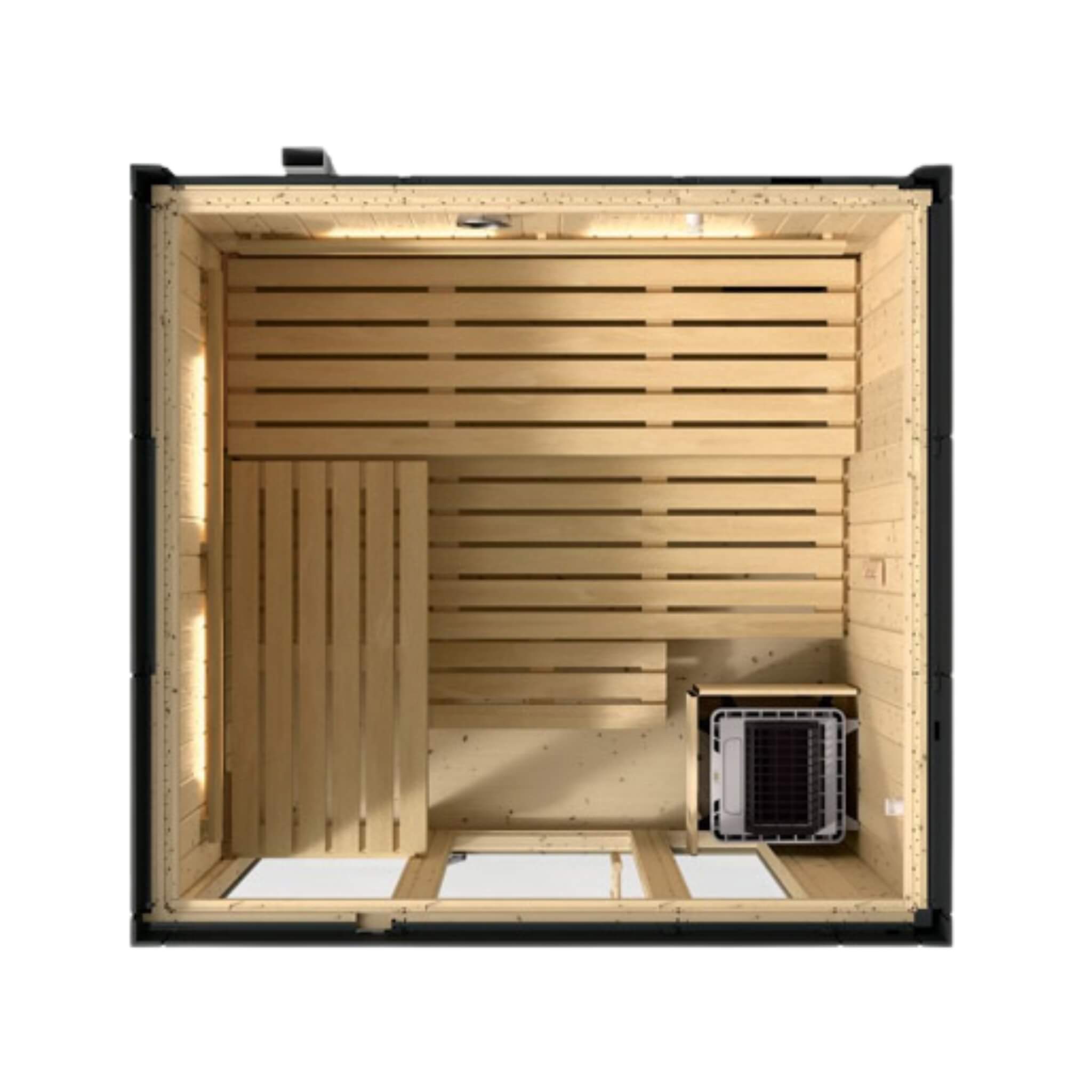 Indoor Graphite Gray Freestanding Alcove Design Sauna Kit