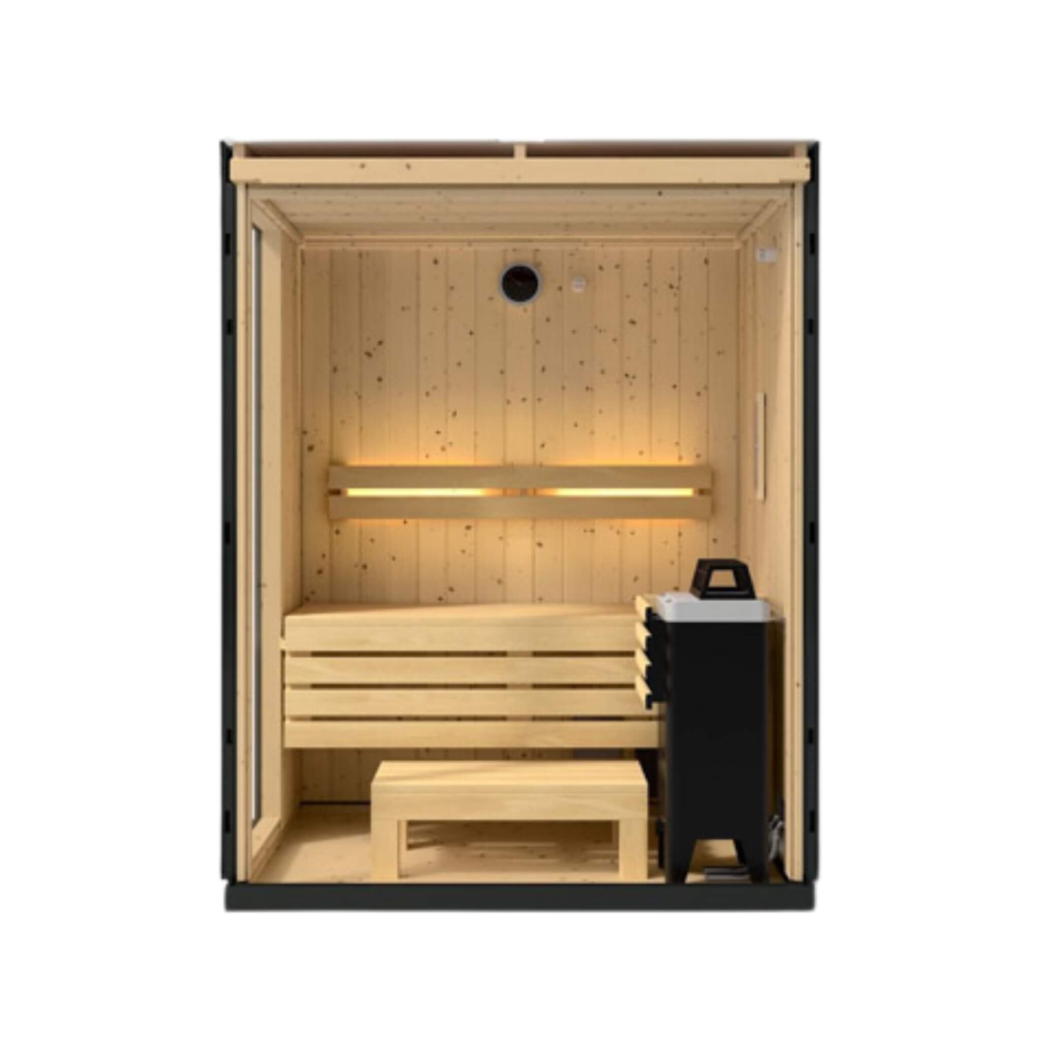 Indoor Graphite Gray Freestanding Alcove Design Sauna Kit