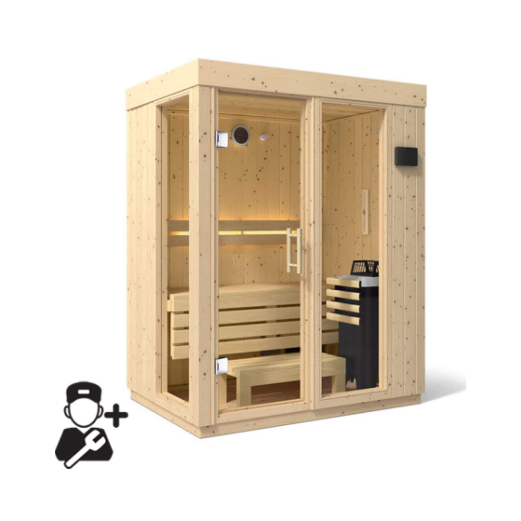 Luxury Indoor Scandinavian Spruce Home Sauna Kit