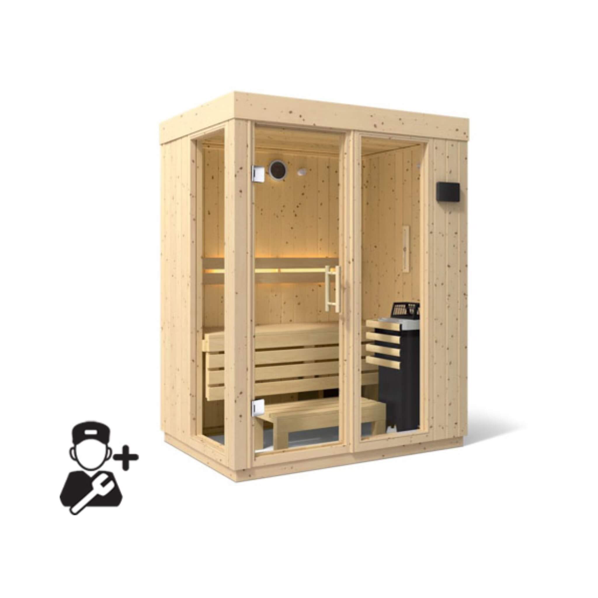 Luxury Indoor Scandinavian Spruce Home Sauna Kit