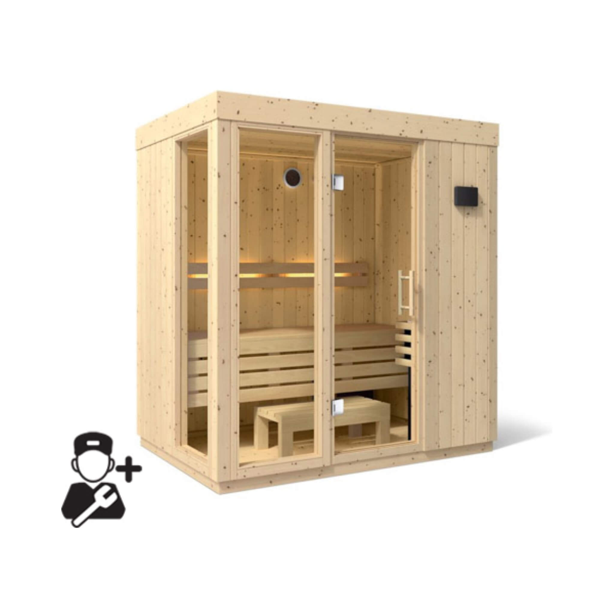 Luxury Indoor Scandinavian Spruce Home Sauna Kit