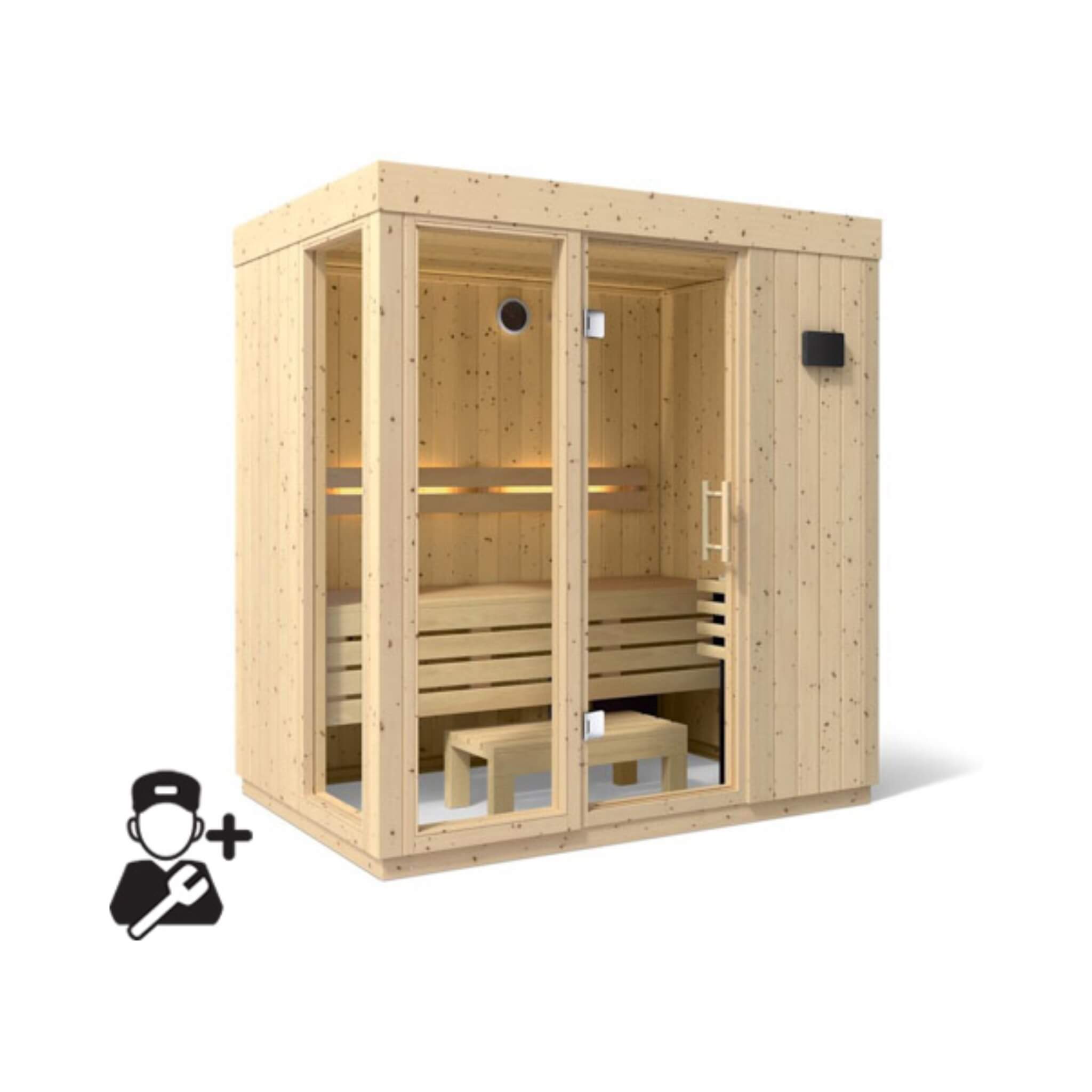 Luxury Indoor Scandinavian Spruce Home Sauna Kit