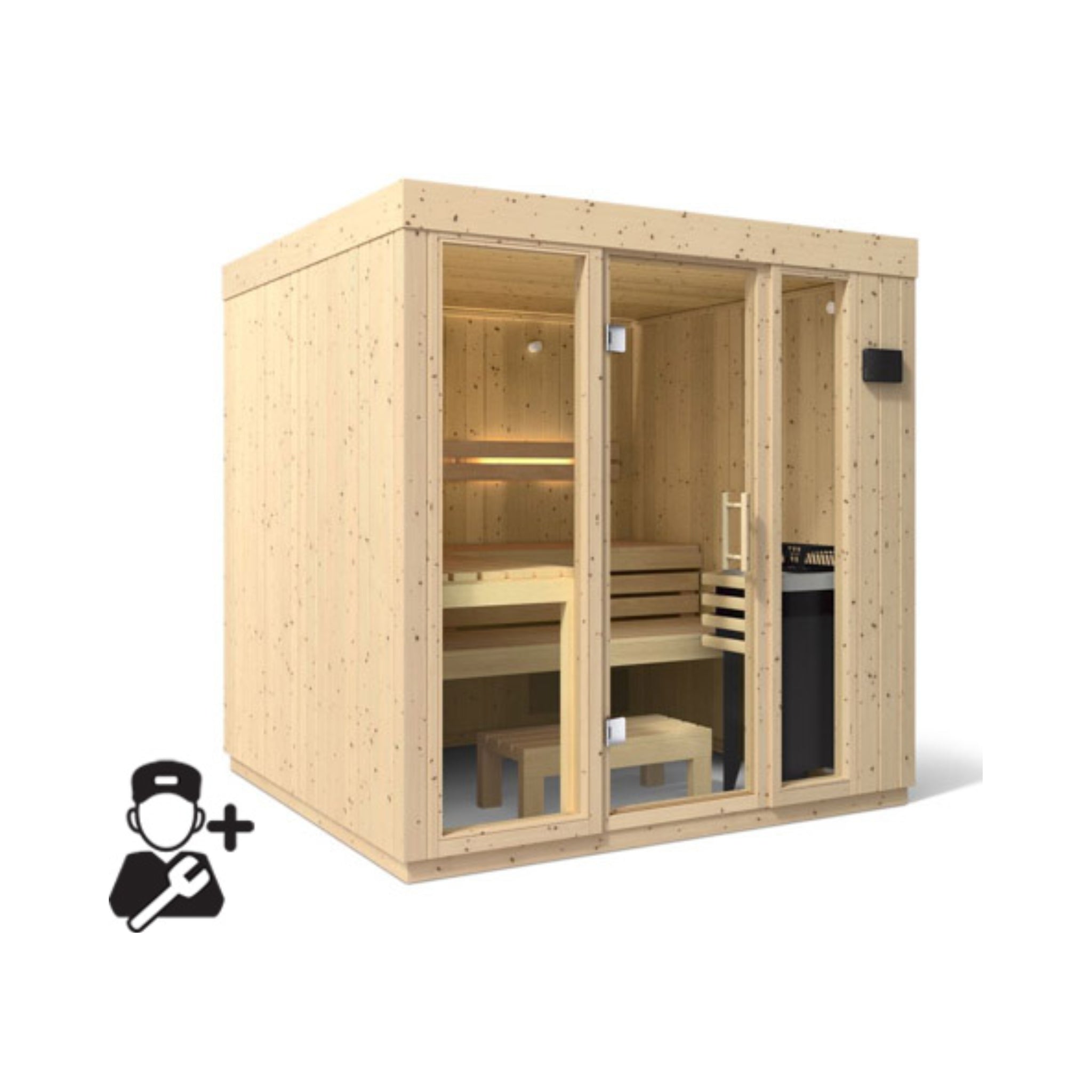 Luxury Indoor Scandinavian Spruce Home Sauna Kit